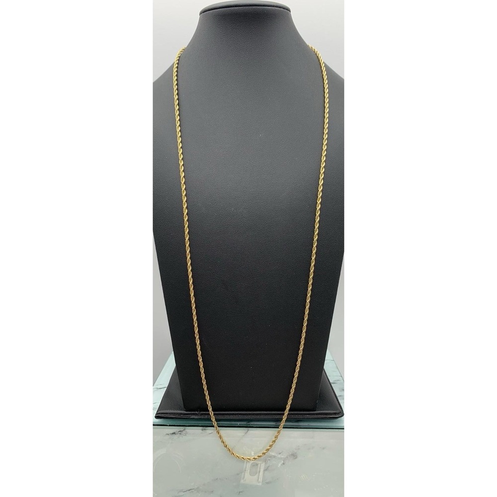 Vintage Trifari Gold Tone Twisted Rope Chain Nevklace 30"